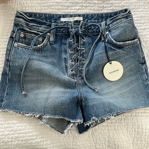 Tularosa Lace Up Jean Shorts NWT